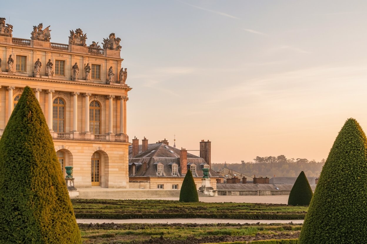 Bezoekers bij het Paleis van Versailles