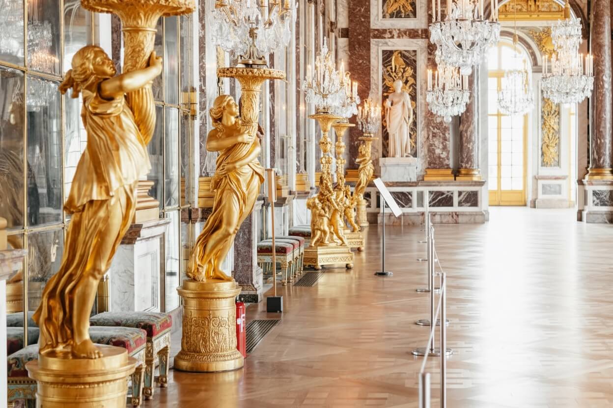 Tuinen en gevel van het Paleis van Versailles